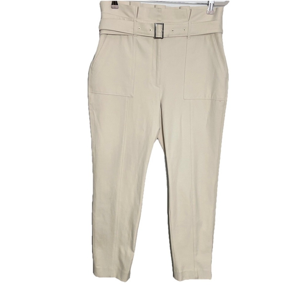 White House Black Market The Tapered Ankle‎ Cream Pants Size 8 Office Work
